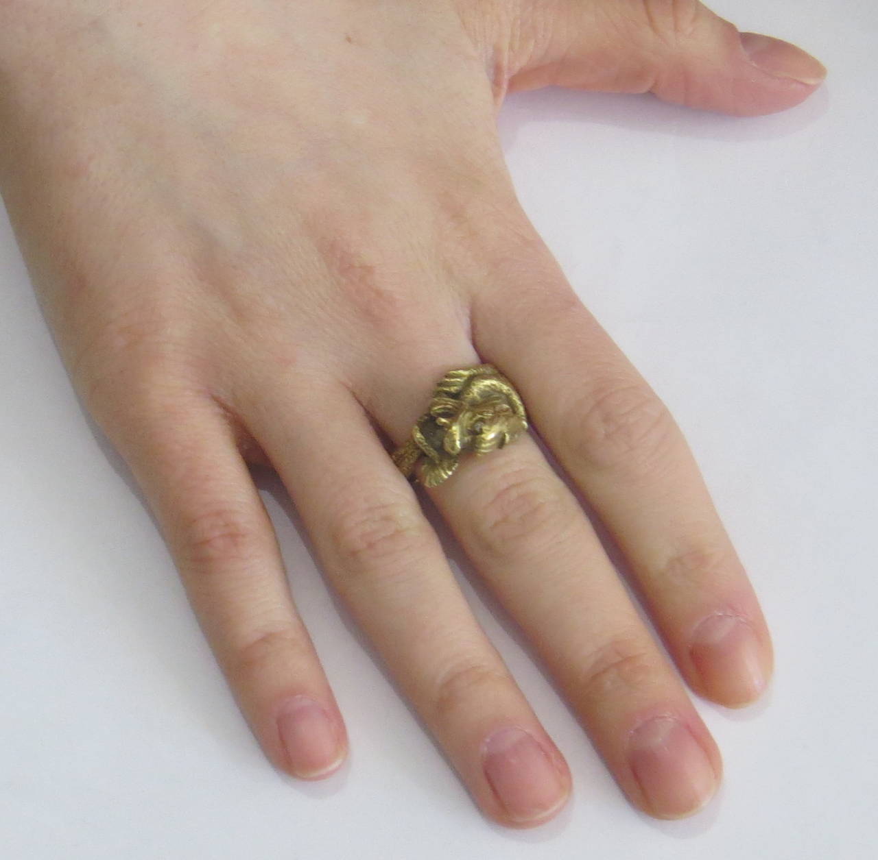 Women's Gold Diamond Dragon Ring