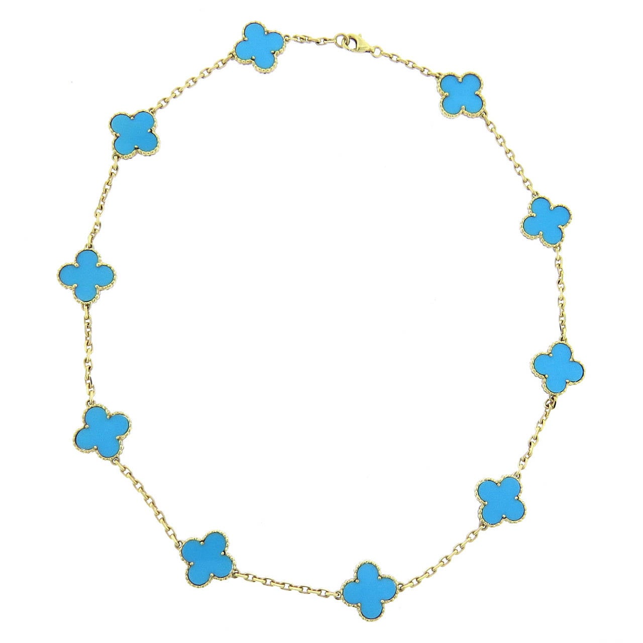 Van Cleef & Arpels VCA Vintage Alhambra Turquoise Necklace