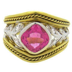Seidengang Pink Tourmaline Diamond Gold Ring