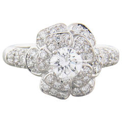 Chanel Camellia Diamond Gold Flower Engagement Ring