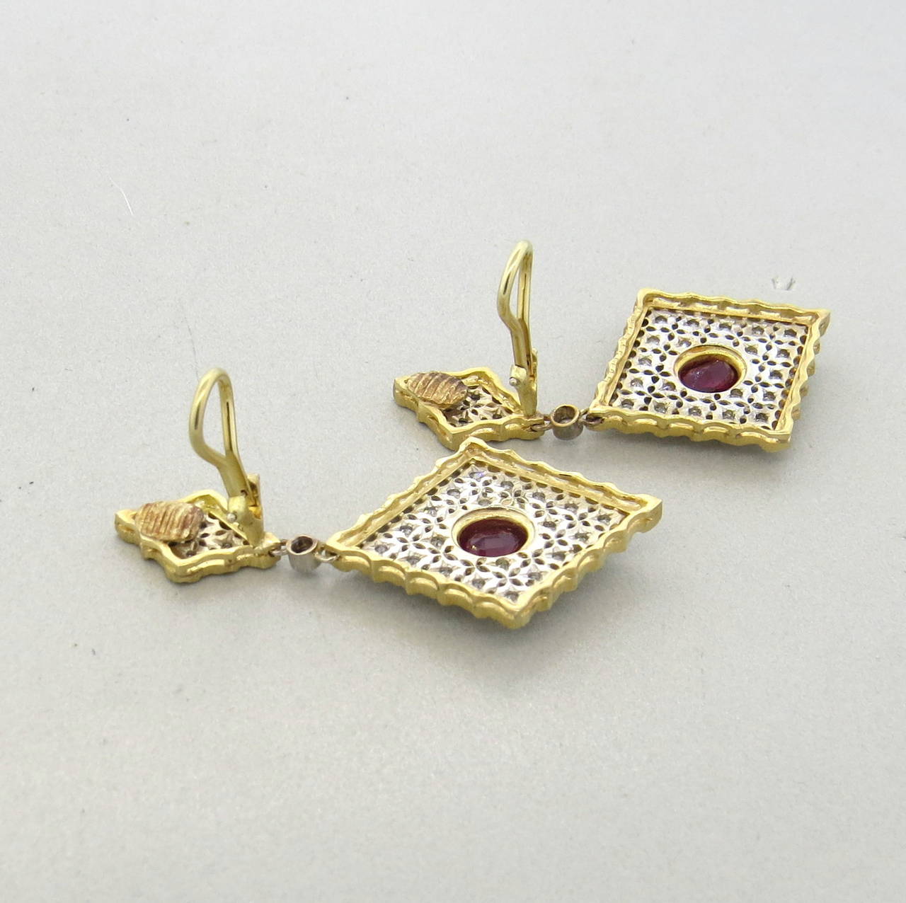 Women's Mario Buccellati Ruby Diamond Gold Earrings