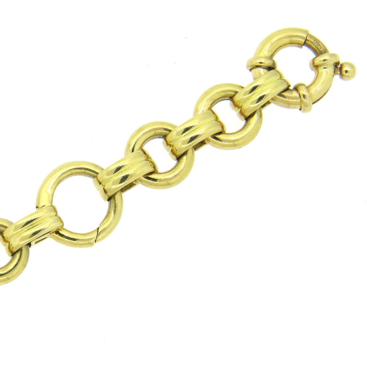 Aaron Basha Gold Charm Bracelet In Excellent Condition In Lambertville, NJ
