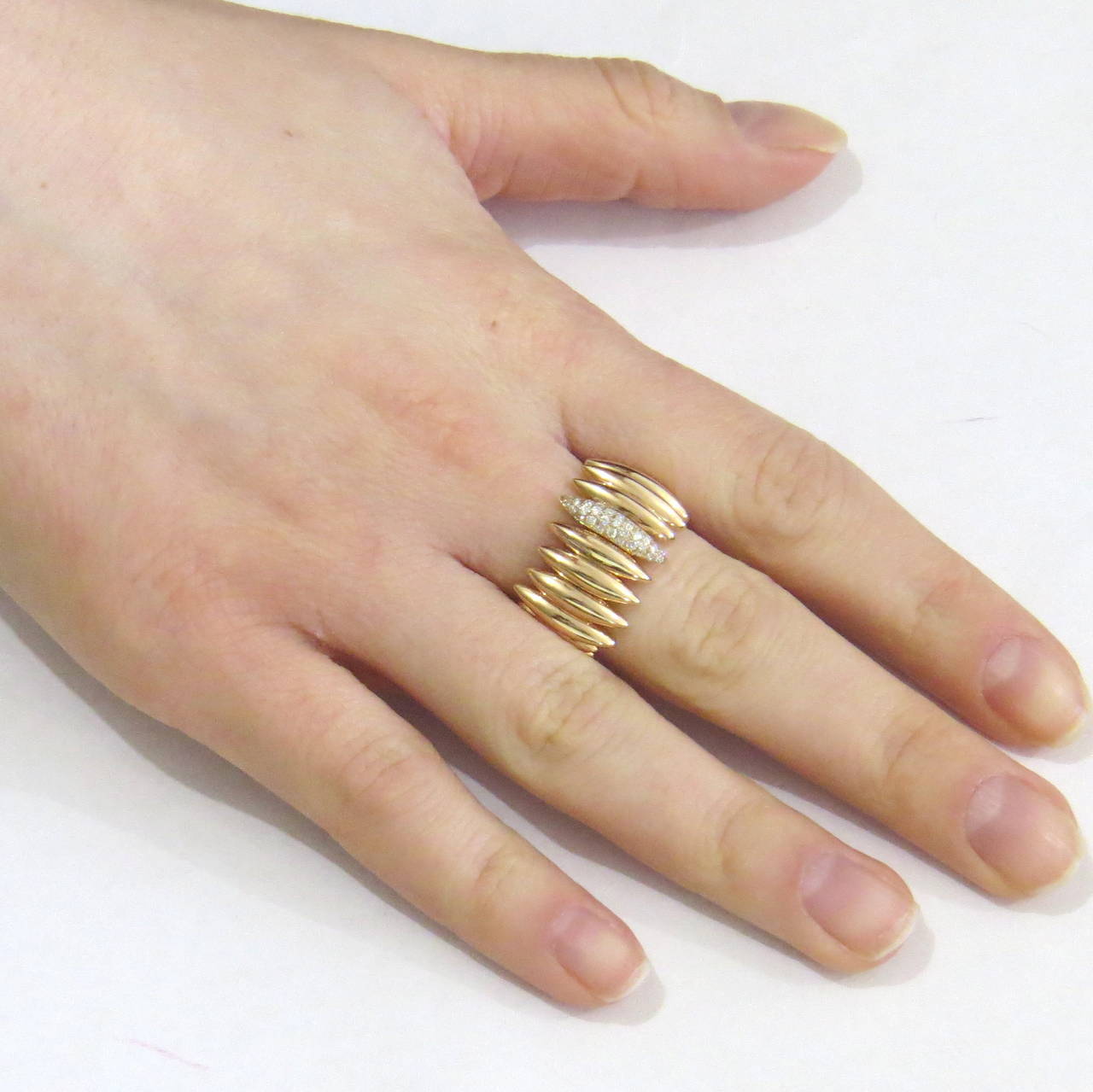 Women's Mattia Cielo Diamond Gold Ghiaccio Ring