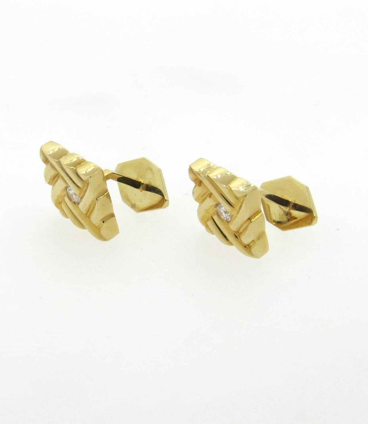 Fortunoff Diamond Gold Cufflinks