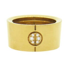 Cartier Love Diamond Gold Wide Band Ring