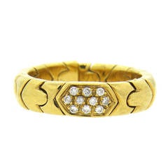 Vintage Bulgari Parentesi Gold Diamond Band Ring
