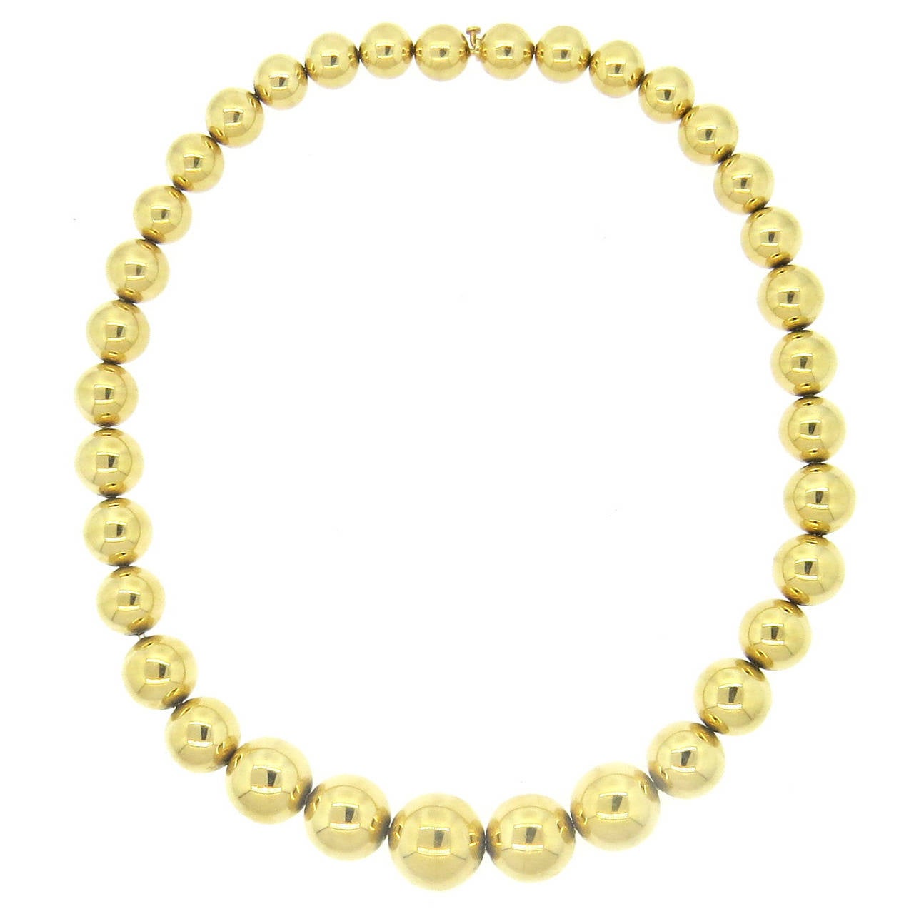 Antique Gold Ball Bead Necklace