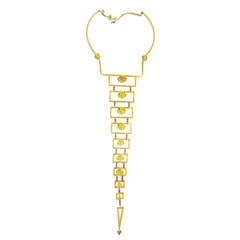 1960s Impressive Italian Ruby Gold Drop Necklace