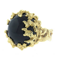 1960s Black Jade Gold Ring