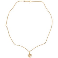Chopard Diamond Gold Heart Pendant Necklace