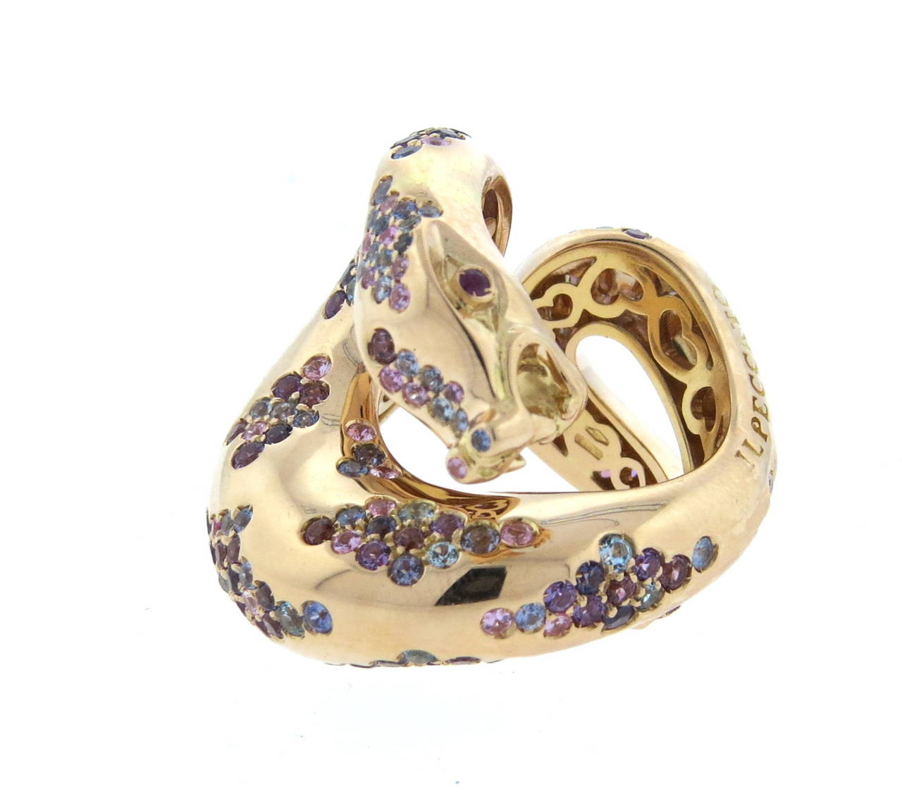 Women's Impressive Pasquale Bruni Il Peccato  Sapphire Ruby Gold Snake Ring