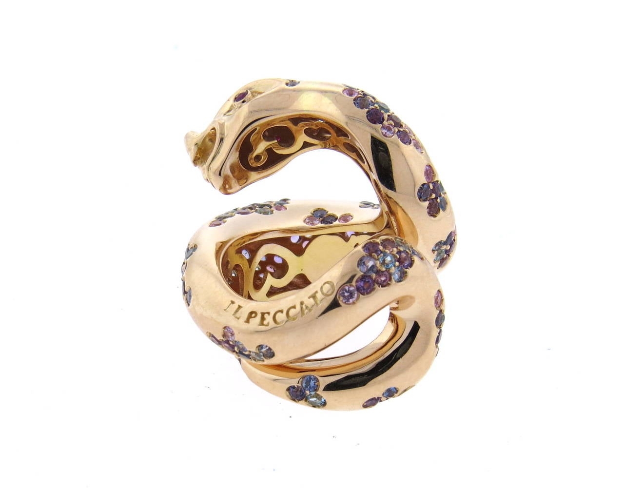 Impressive Pasquale Bruni Il Peccato  Sapphire Ruby Gold Snake Ring 1