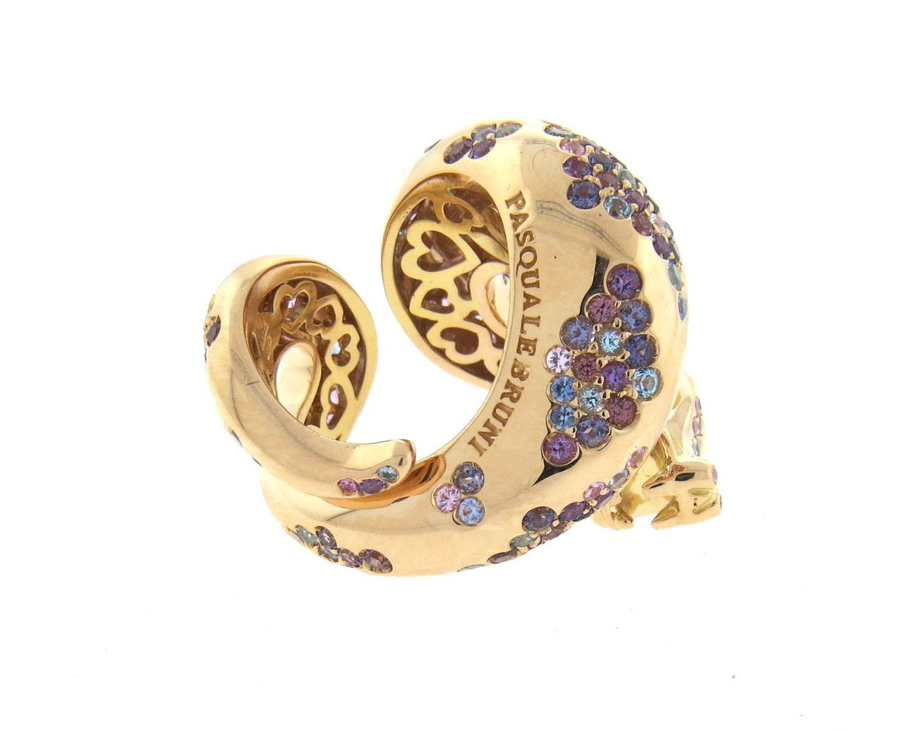 Impressive Pasquale Bruni Il Peccato  Sapphire Ruby Gold Snake Ring 2