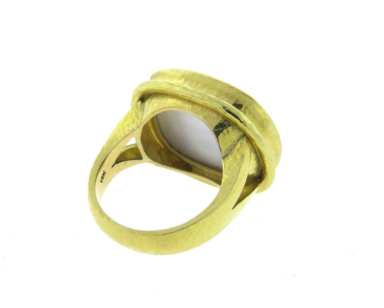 Elizabeth Locke Gold Venetian Glass Intaglio Ring In Excellent Condition In Lambertville, NJ