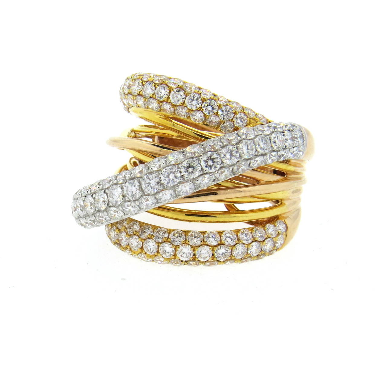 Women's Modern Diamond Gold Ring