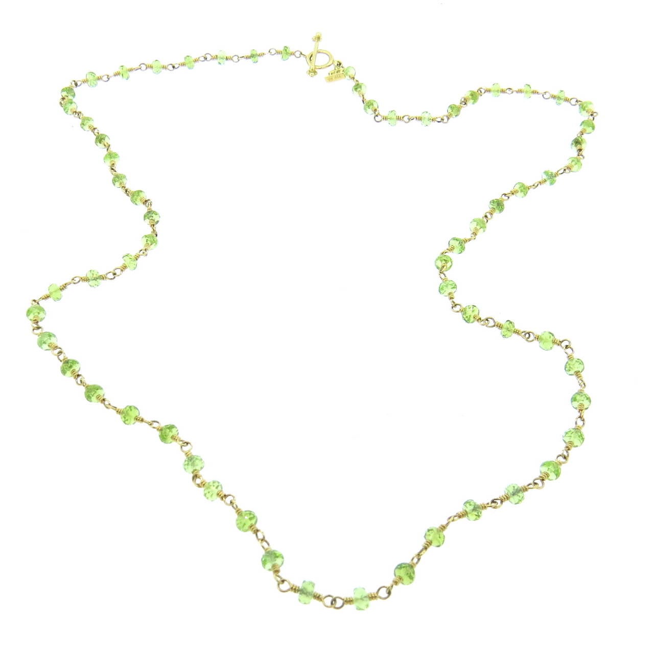 Temple St. Clair Karina Peridot Gold Necklace In New Condition In Lambertville, NJ