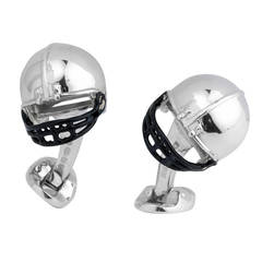 Deakin & Francis Sterling Silver American Football Helmet Cufflinks