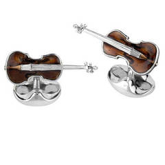 Deakin & Francis Sterling Silver Violin Cufflinks