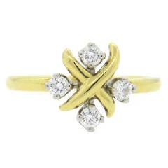 Tiffany & Co. Schlumberger Lynn Diamond Gold Platinum Ring
