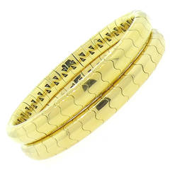 Mattia Cielo Gold Stackable Bangle Bracelet Set