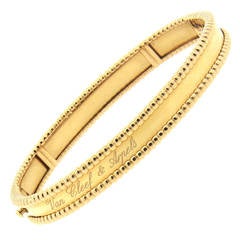 Van Cleef & Arpels Perlee Signature Gold Bangle Bracelet