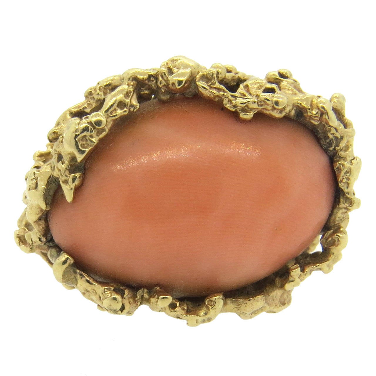 1970s Coral Gold Ring