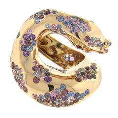 Impressive Pasquale Bruni Il Peccato  Sapphire Ruby Gold Snake Ring