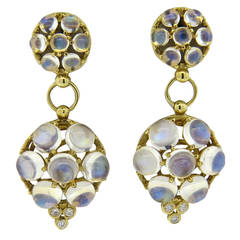 Temple St. Clair Moonstone Diamond Gold Drop Earrings