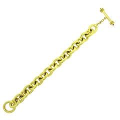 Elizabeth Locke Gold Ruby Large Link Toggle Bracelet