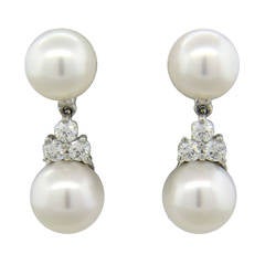 Boucles d'oreilles pendantes Aria Platinum Pearl Diamond de Tiffany & Co