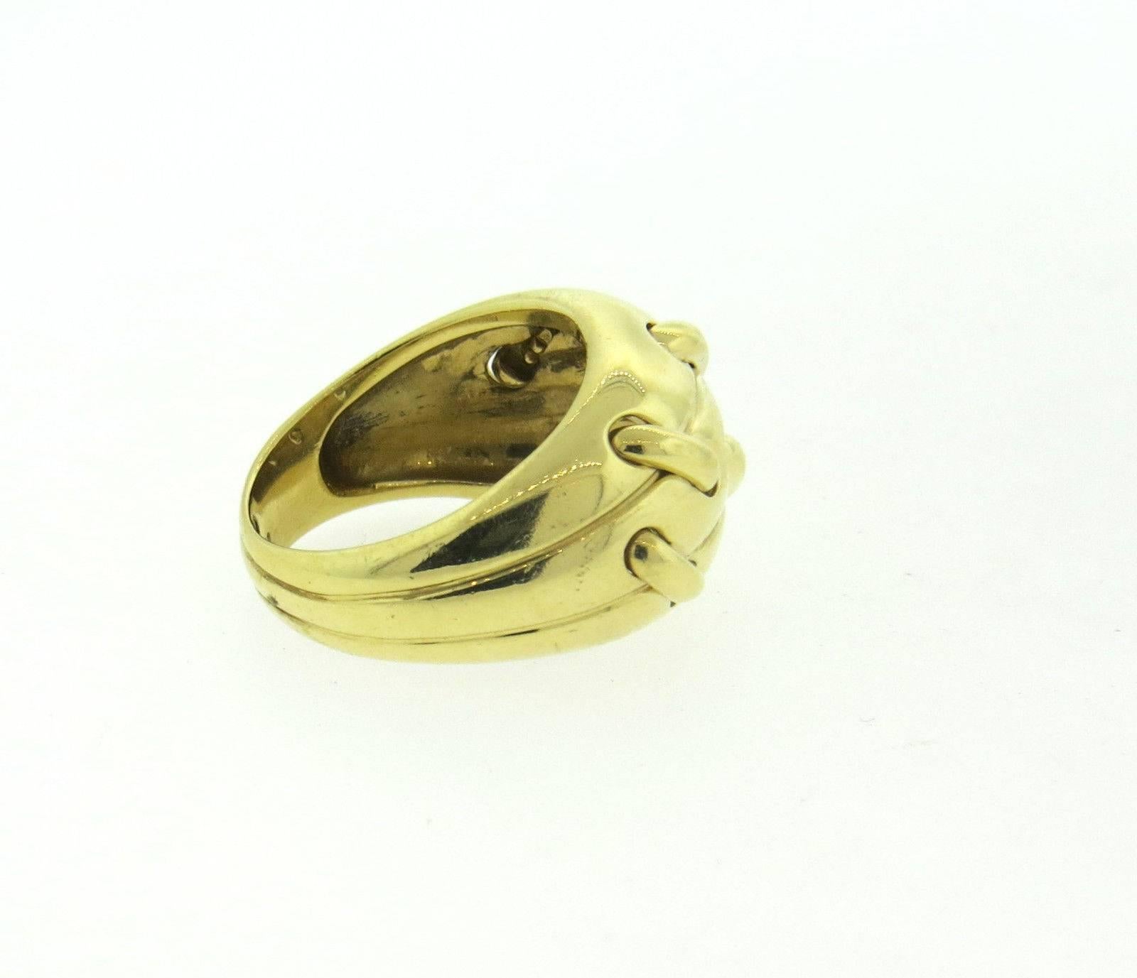 Tiffany & Co. Gold Dome Stitches Ring In Excellent Condition In Lambertville, NJ