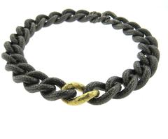 David Yurman Massive Blackened Silver Gold Link Chain Necklace