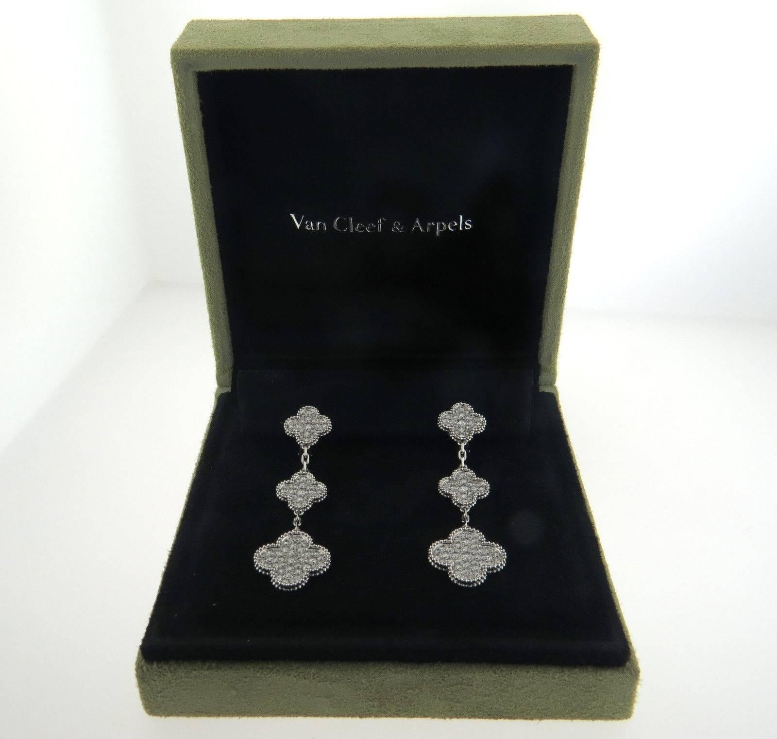 van cleef full diamond earrings