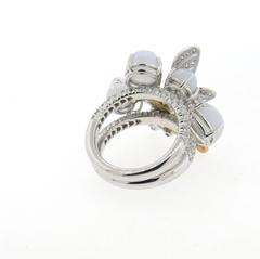 Chantecler Chalcedony Ruby Diamond Gold Dragonfly Ring