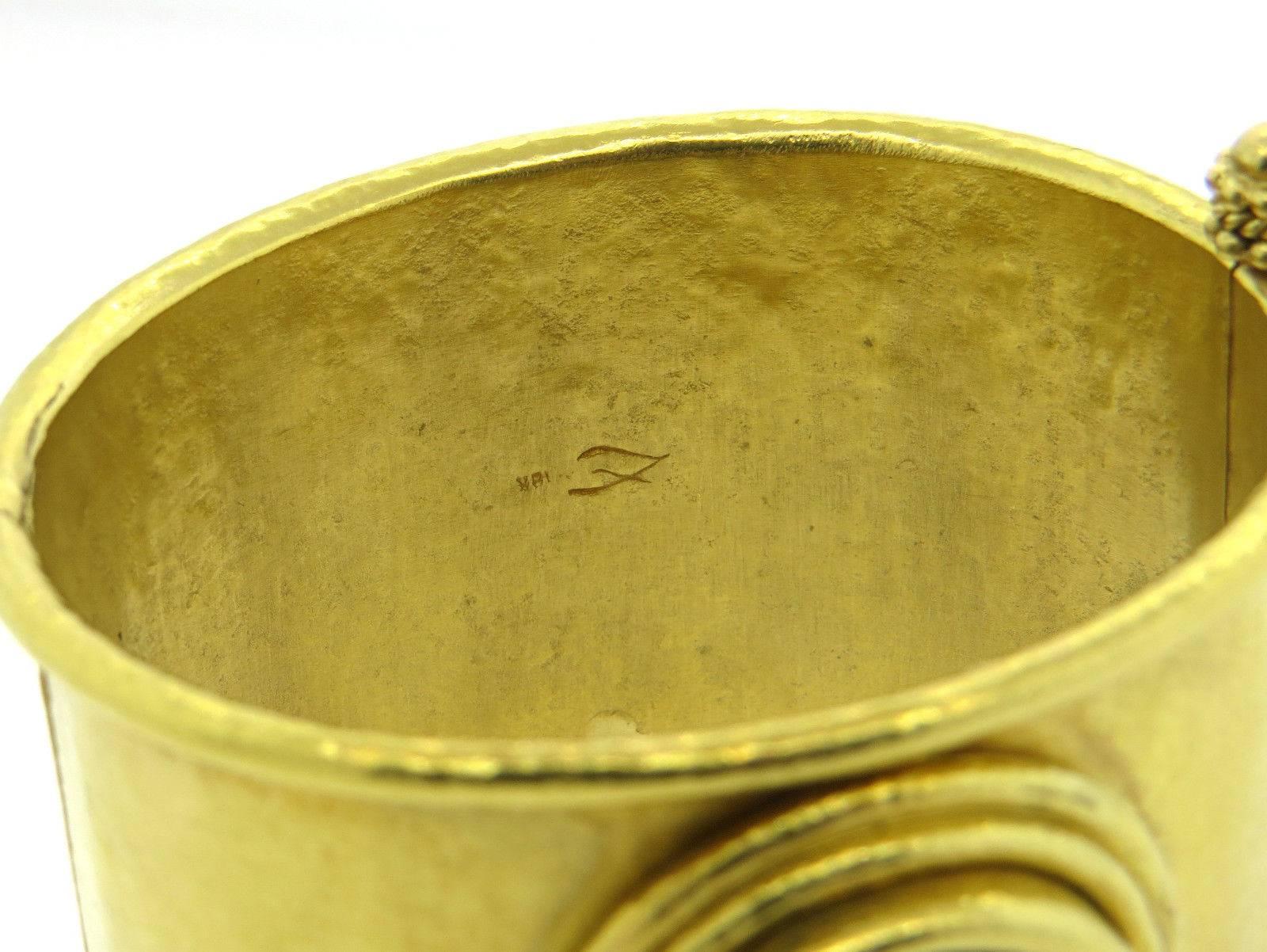 Elizabeth Locke Large Ancient Coin Gold Wide Bangle Bracelet In Excellent Condition In Lambertville, NJ