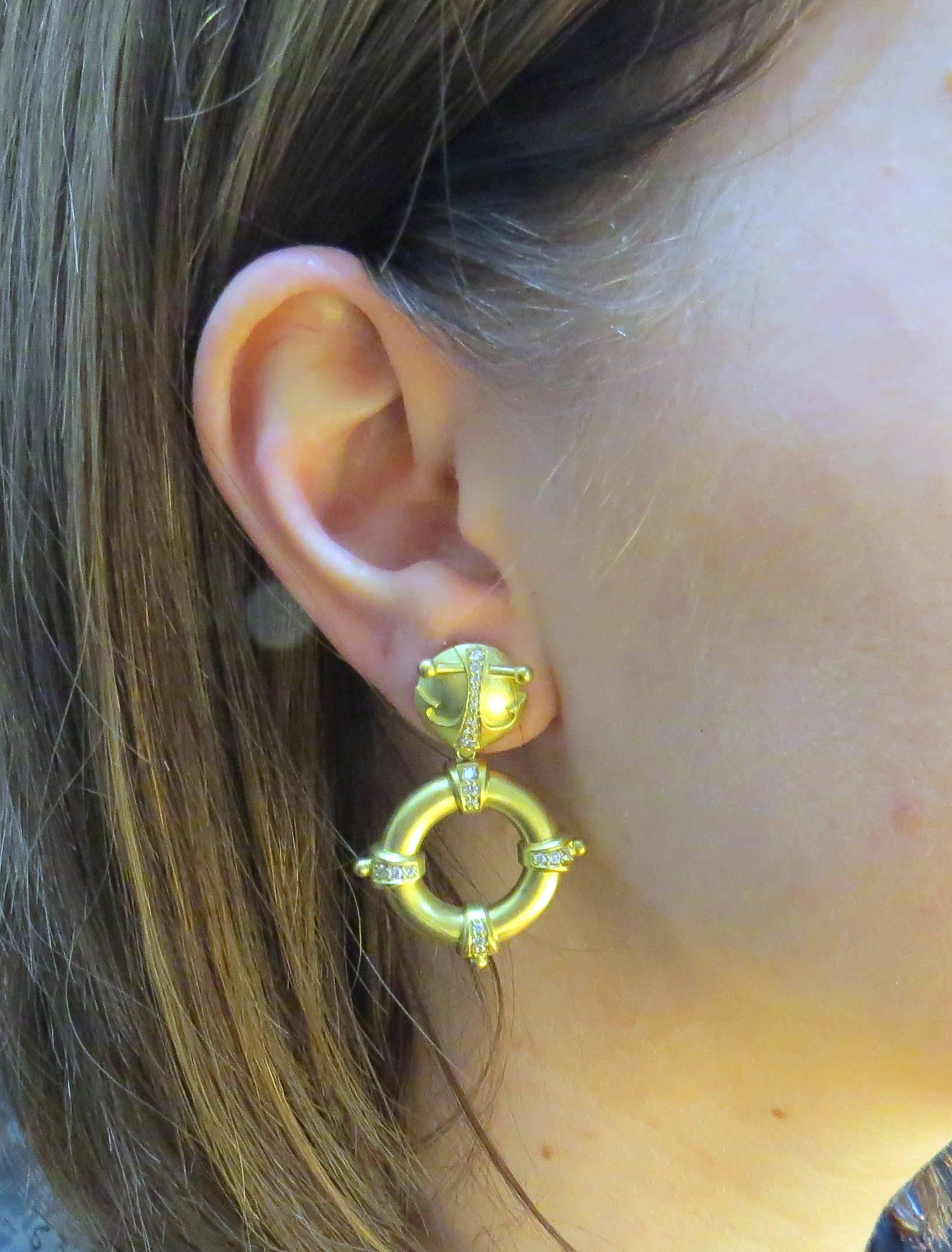 Women's Paul Morelli Diamond Gold Drop Earrings
