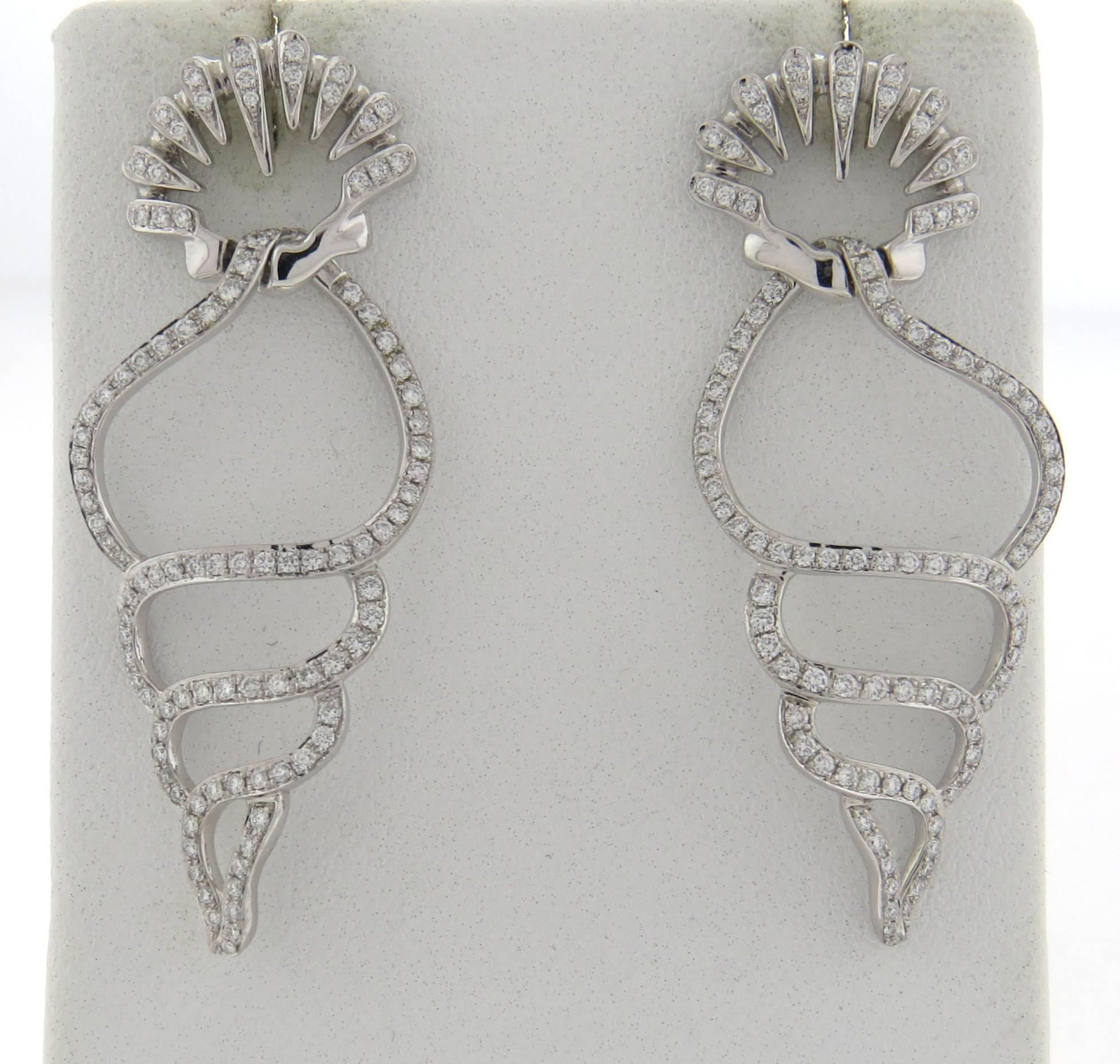 Women's Paul Morelli Diamond Gold Seashell Earrings