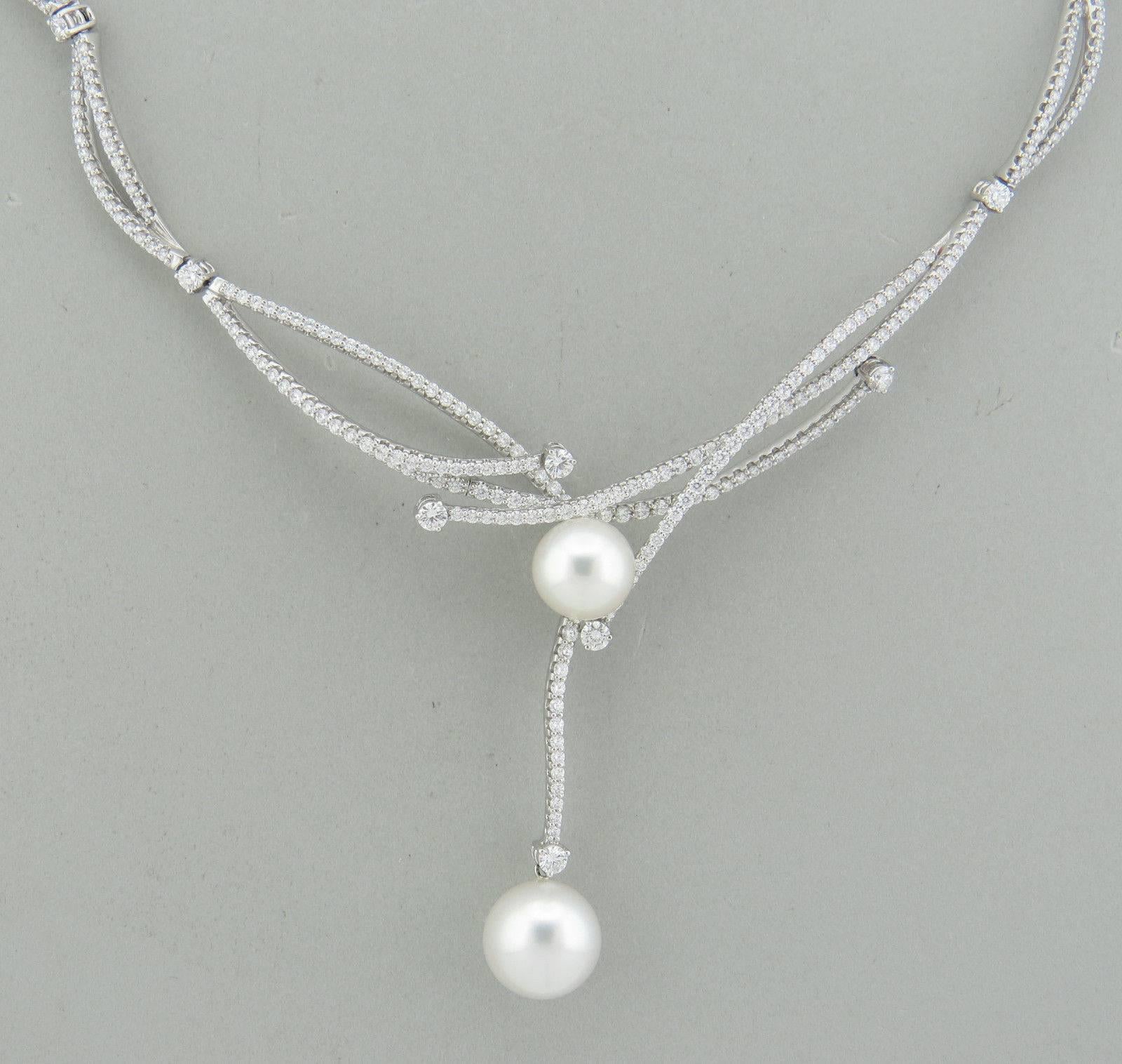 Mikimoto Stunning Important South Sea Pearl Diamond Gold Necklace 1