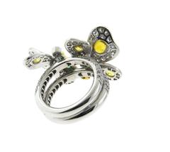 Chantecler Yellow Sapphire Emerald Diamond Gold Dragonfly Ring