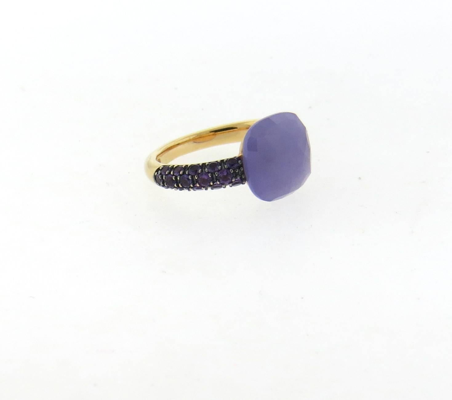 Pomellato, bague Capri en or, jade lavande et améthyste Neuf à Lambertville, NJ