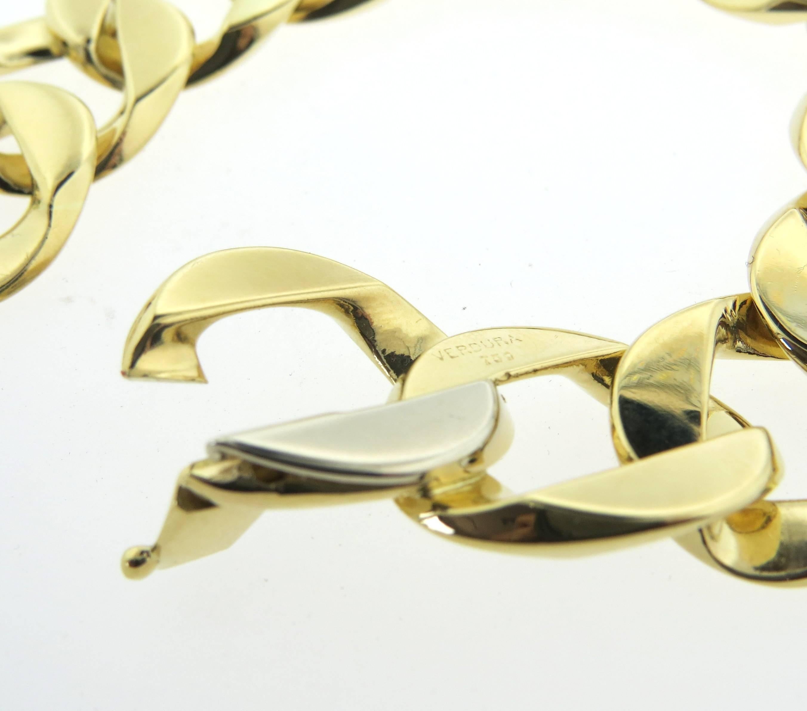 Verdura Gold Curb-Link Gold Bracelet Originally For Greta Garbo In Excellent Condition In Lambertville, NJ