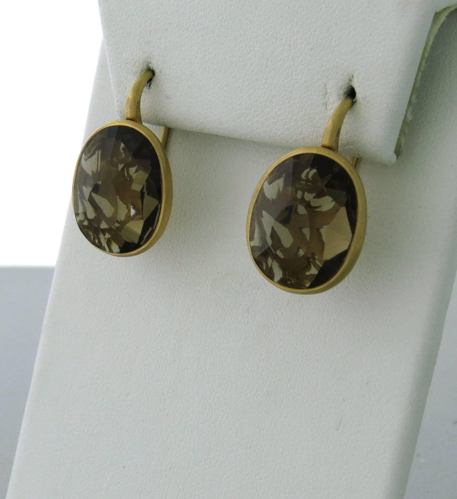 Pomellato Arabesque Gold-Ohrringe mit Rauchquarz im Zustand „Neu“ in Lambertville, NJ