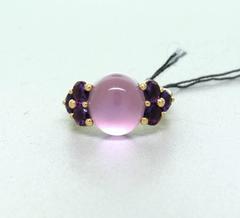 Pomellato Luna Rose Pink Quartz Amethyst Gold Ring