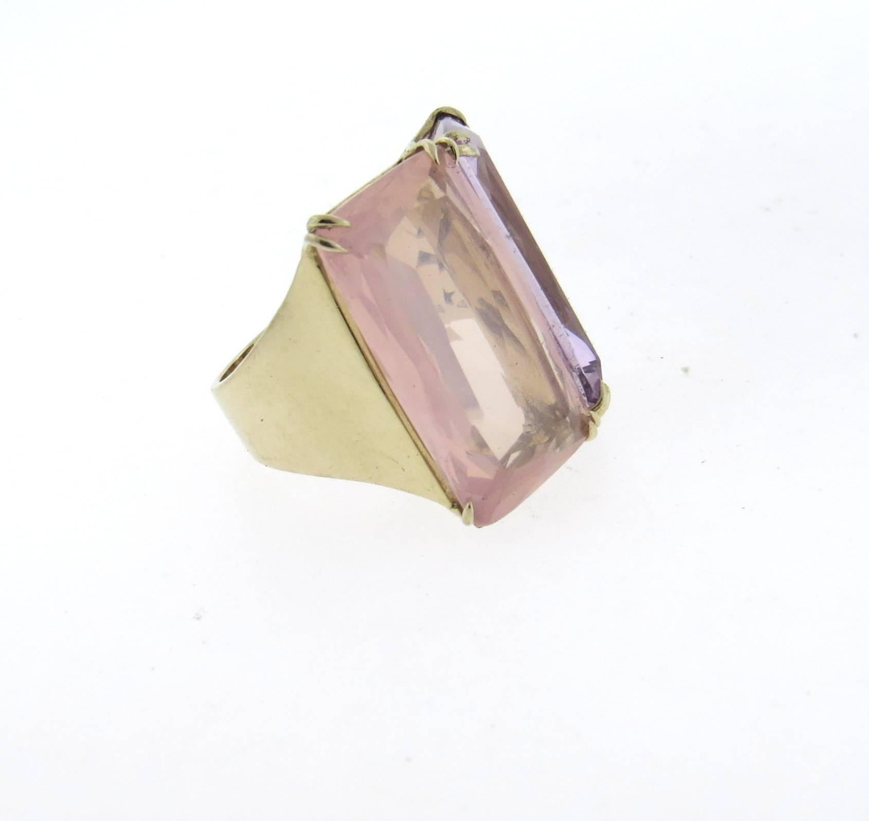 H.Stern Cobblestone Amethyst Rose Quartz Fancy Diamond Gold Ring  In Excellent Condition In Lambertville, NJ