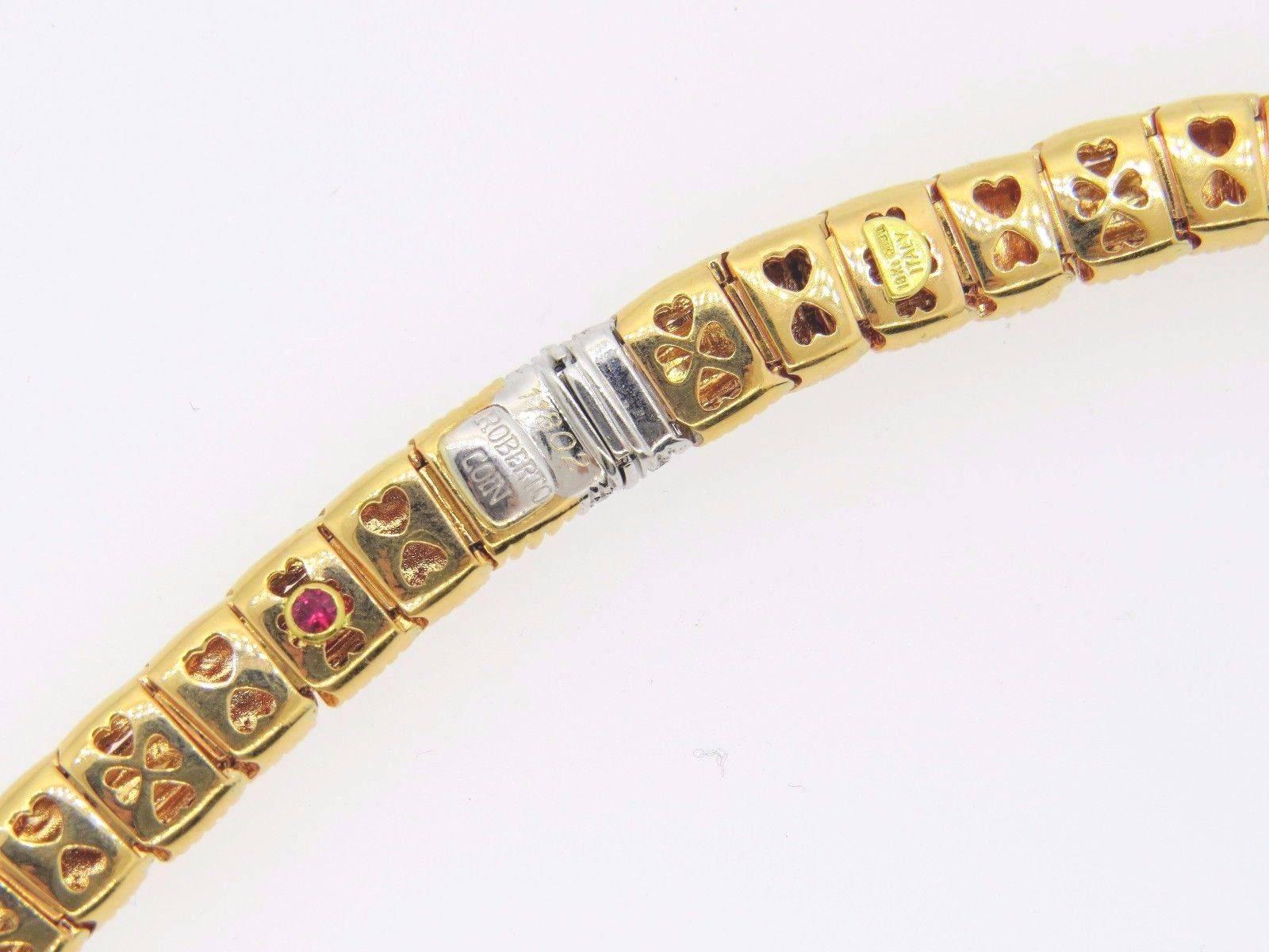 Roberto Coin Appassionata Diamond Gold Necklace In Excellent Condition In Lambertville, NJ