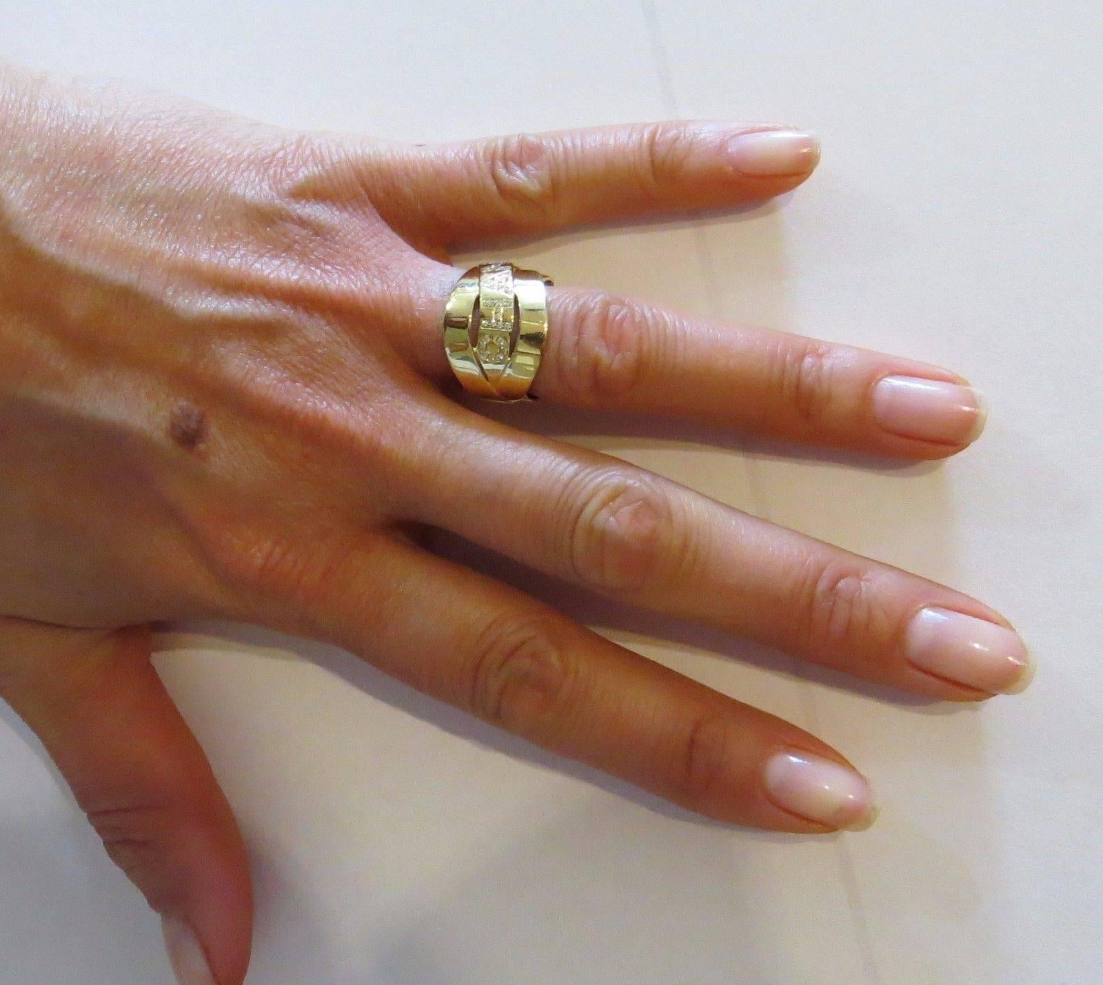 Chanel Diamond Gold Band Ring 1