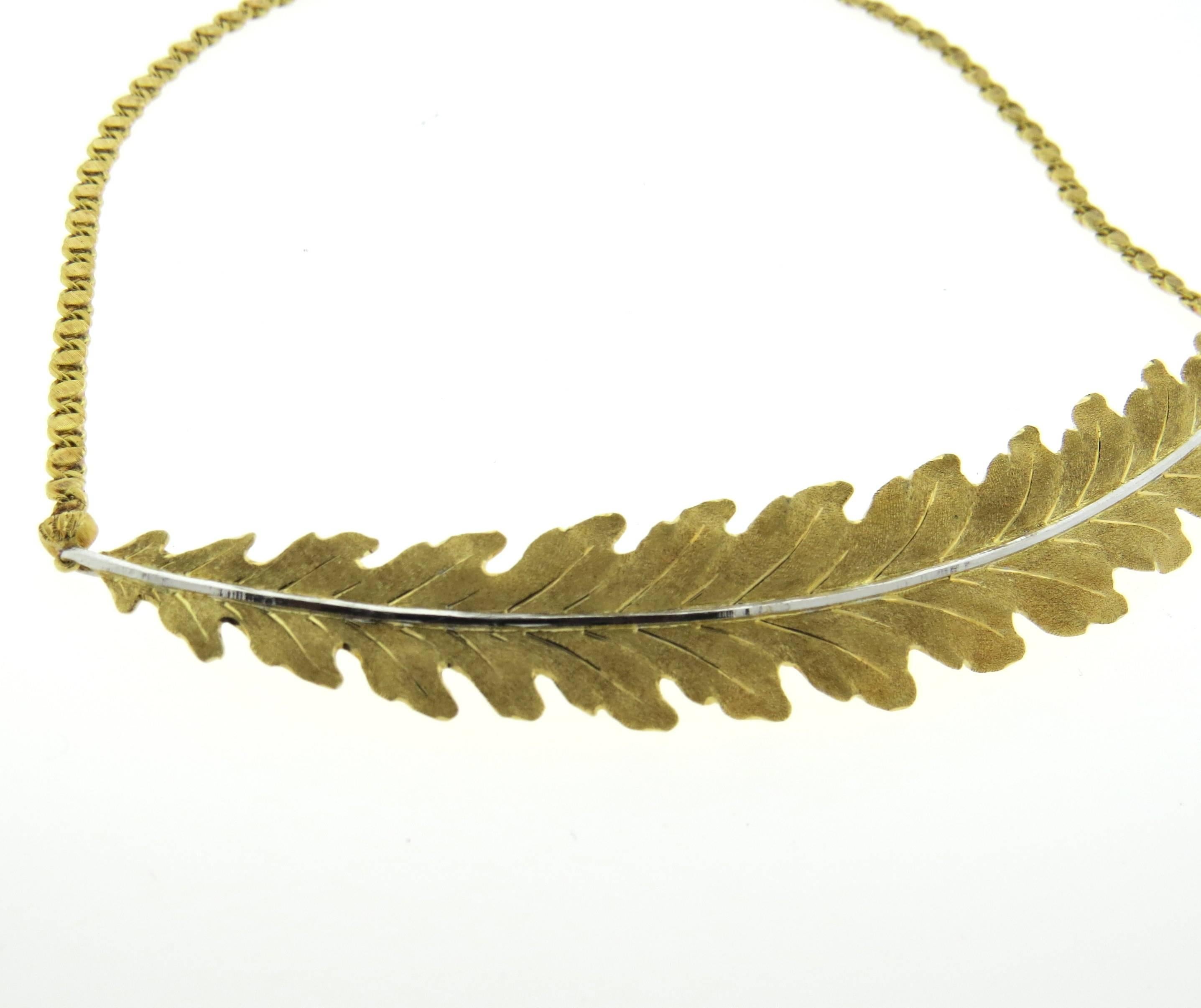 Buccellati Gold Leaf Motif Necklace 1