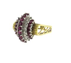 1960s Ruby Diamond Gold Ring