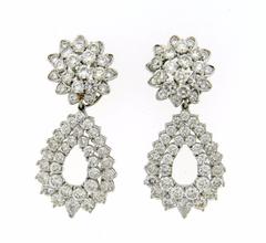 Magnificent 20 Carats Diamonds Platinum Day Night Drop Earrings