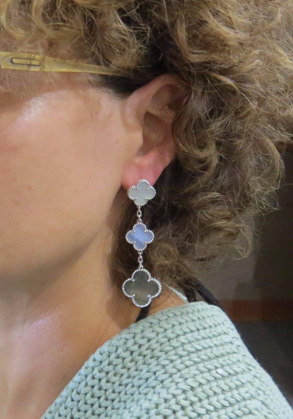 chalcedony earrings van cleef